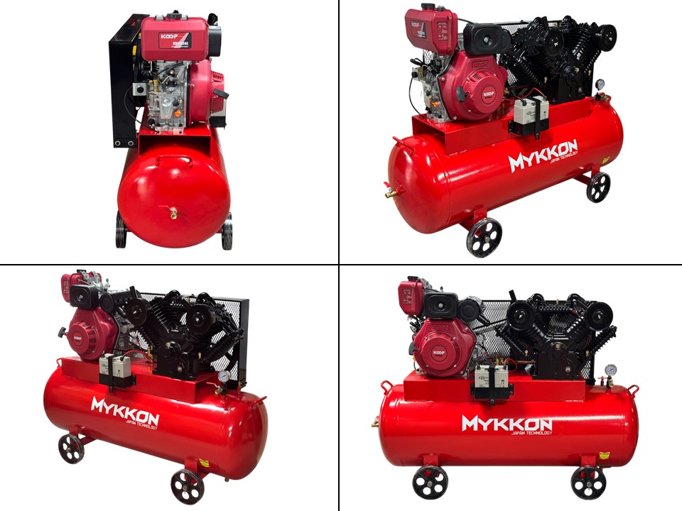 Compresor De Aire Diesel 300lt 10hp Mykkon Lic. Jap. Rojo - Imagen 5