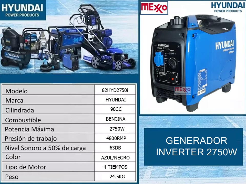Generador Inverter Digital Hyundai Gasolina 2.2/2.75 Kw - Imagen 2