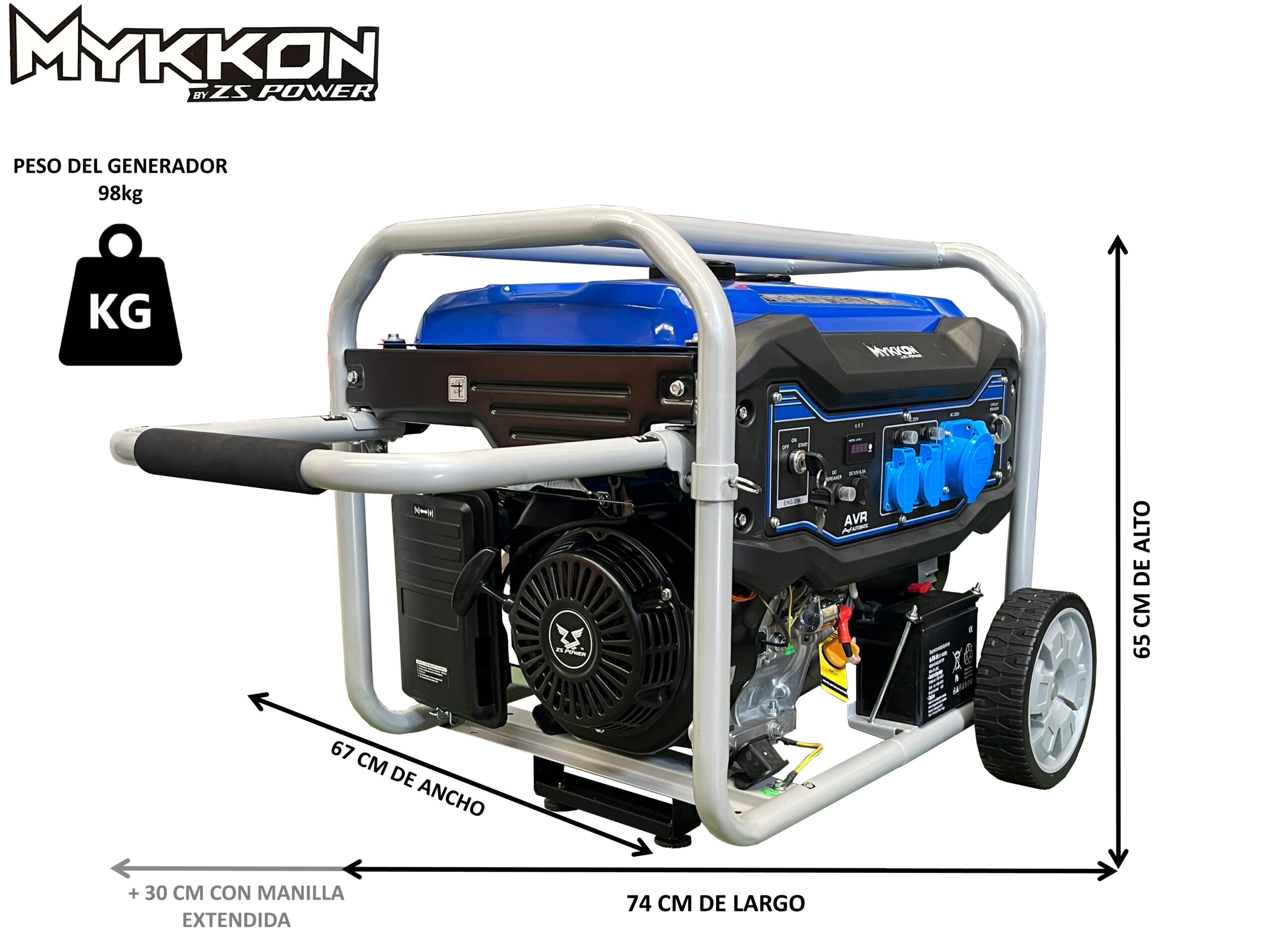 Generador Eléctrico 8500w Partida Eléctrica Mykkon Lic Japon Sello Sec - Imagen 3