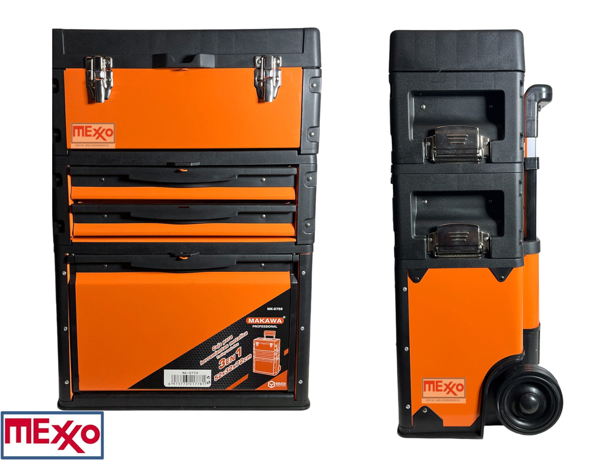 Caja Carro Herramienta Metálica Ruedas 3 En 1 Multifunción - Imagen 4