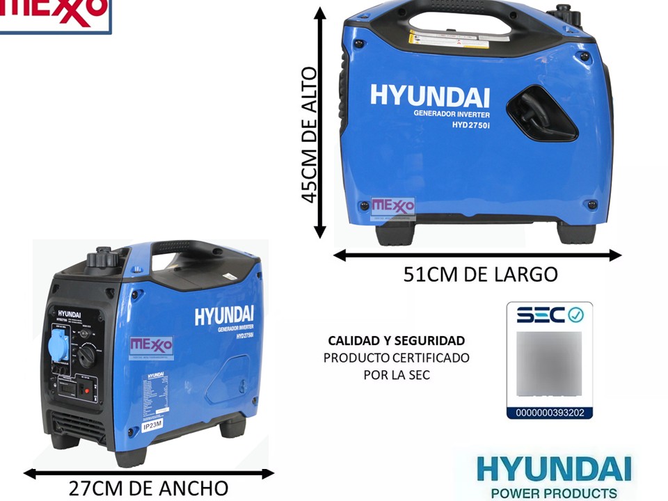 Generador Inverter Digital Hyundai Gasolina 2.2/2.75 Kw - Imagen 4