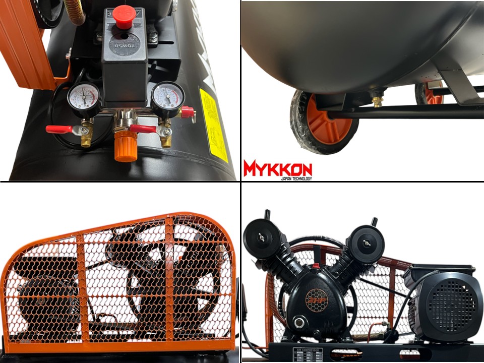 Compresor de Aire Industrial 200L 3HP Mykkon Japón - Imagen 6