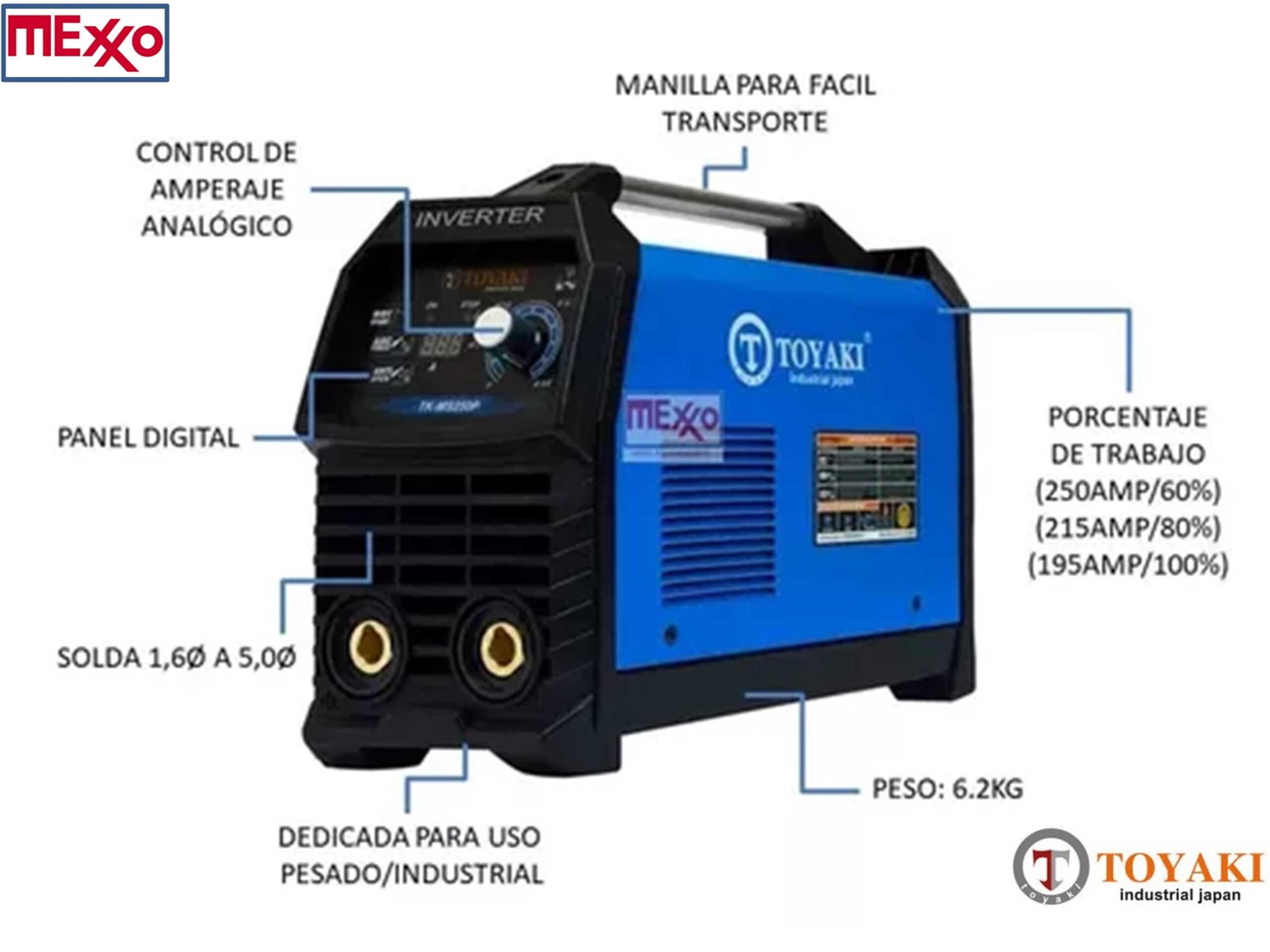 Máquina De Soldar 250amp Inverter Toyaki Japón Tkms250p - Imagen 2