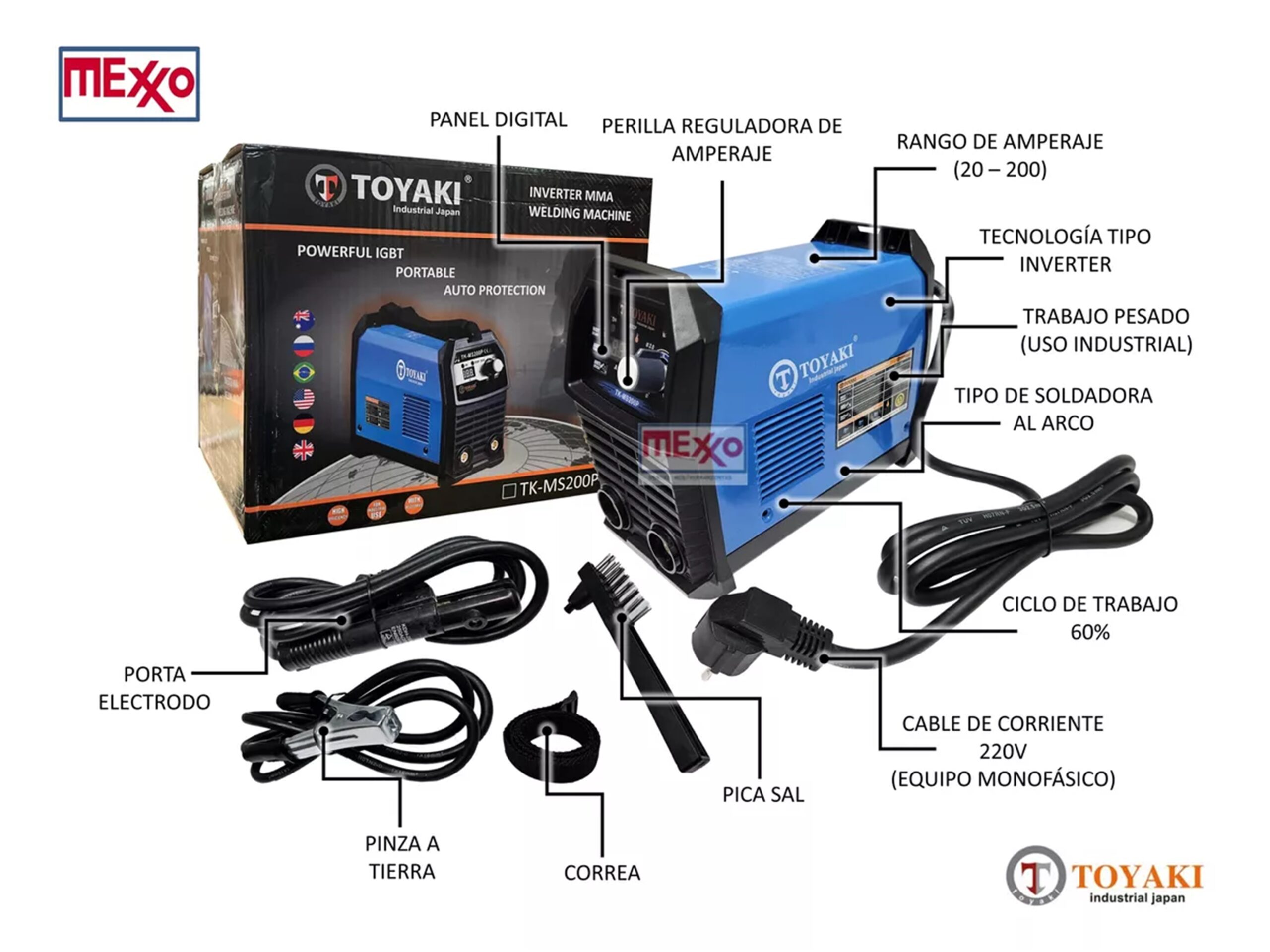 Maquina De Soldar 200amp Toyaki Japón Uso Pesado Más Mascara - Imagen 3