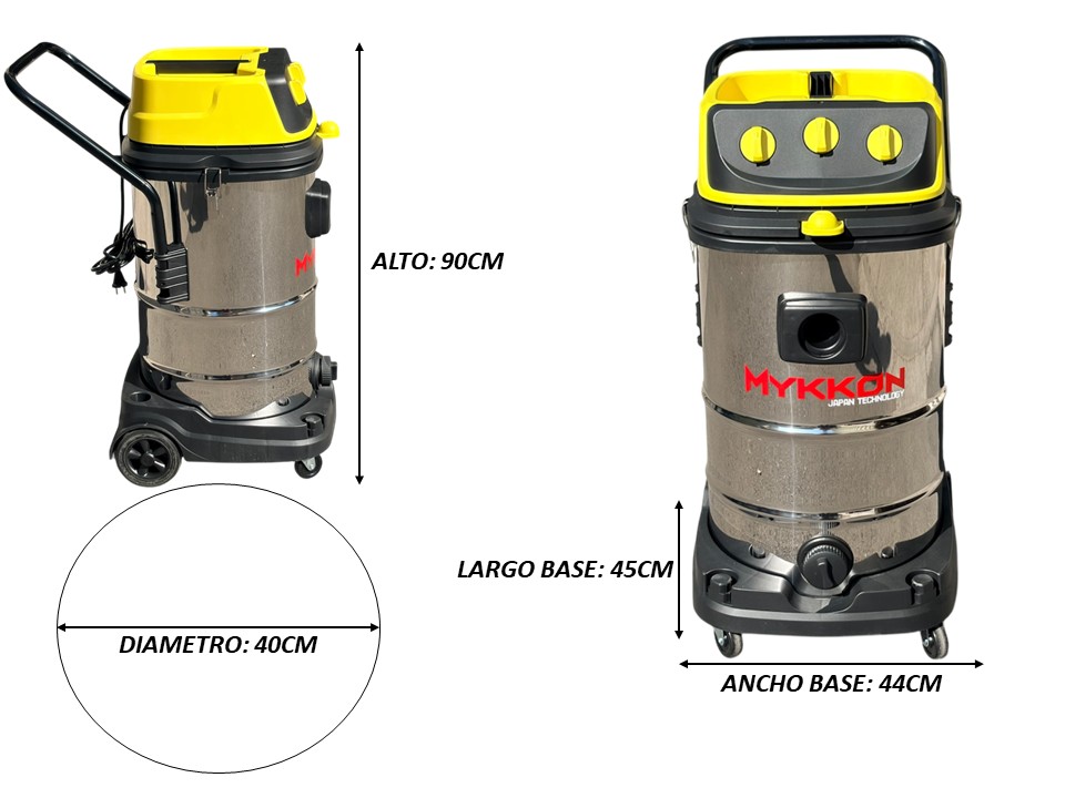 Aspiradora Industrial 70l 3 Motores 3600w Polvo/agua Lic Jap - Imagen 3